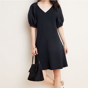 Anthropologie Maeve Black Puffy Sleeve Mini Dress 👗